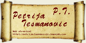 Petrija Tešmanović vizit kartica